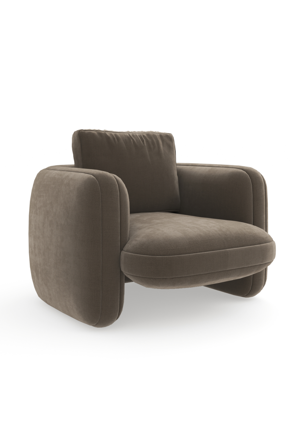 Fauteuil Overlap - Taupe velvet