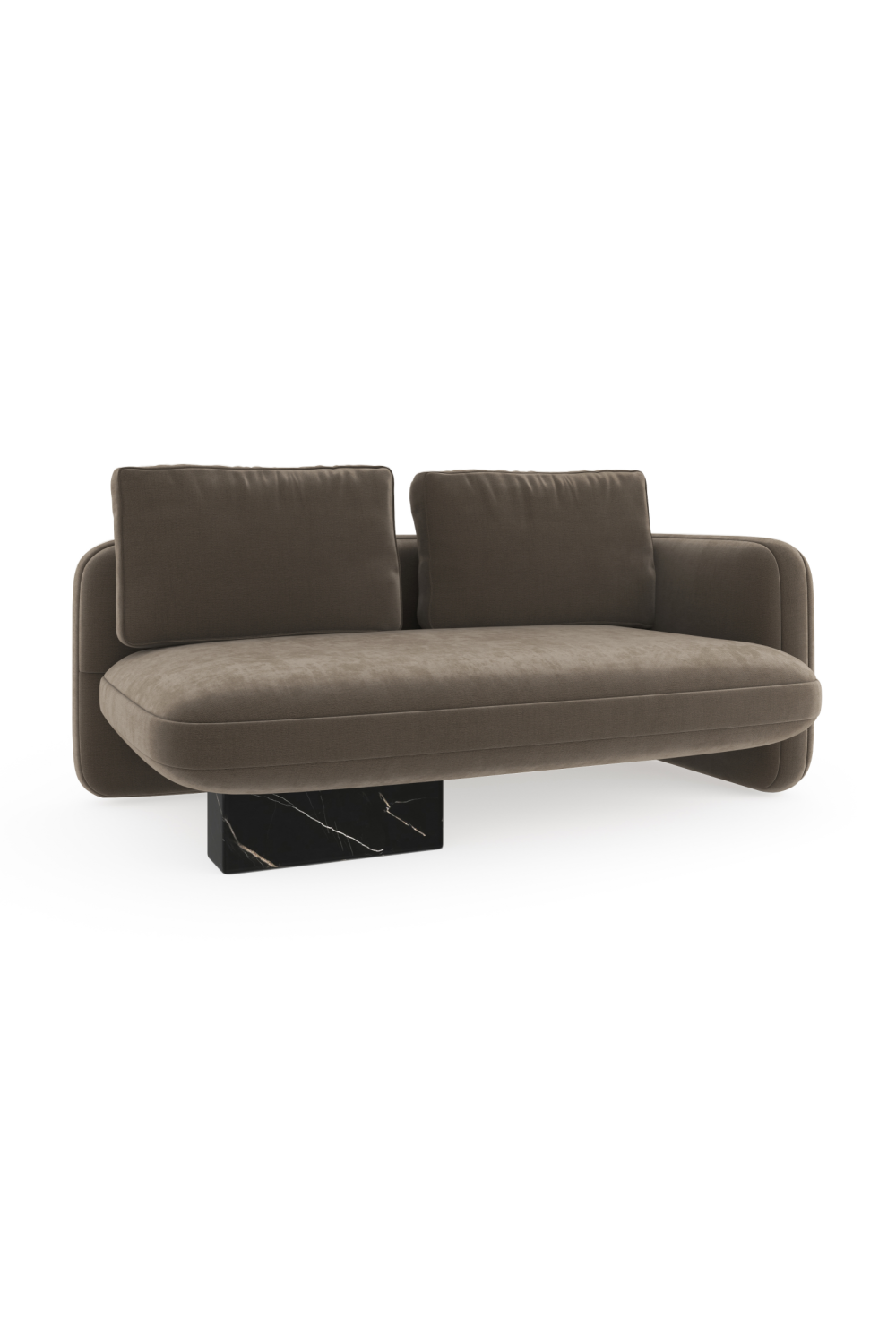Loveseat Overlap - Rechts - Taupe velvet