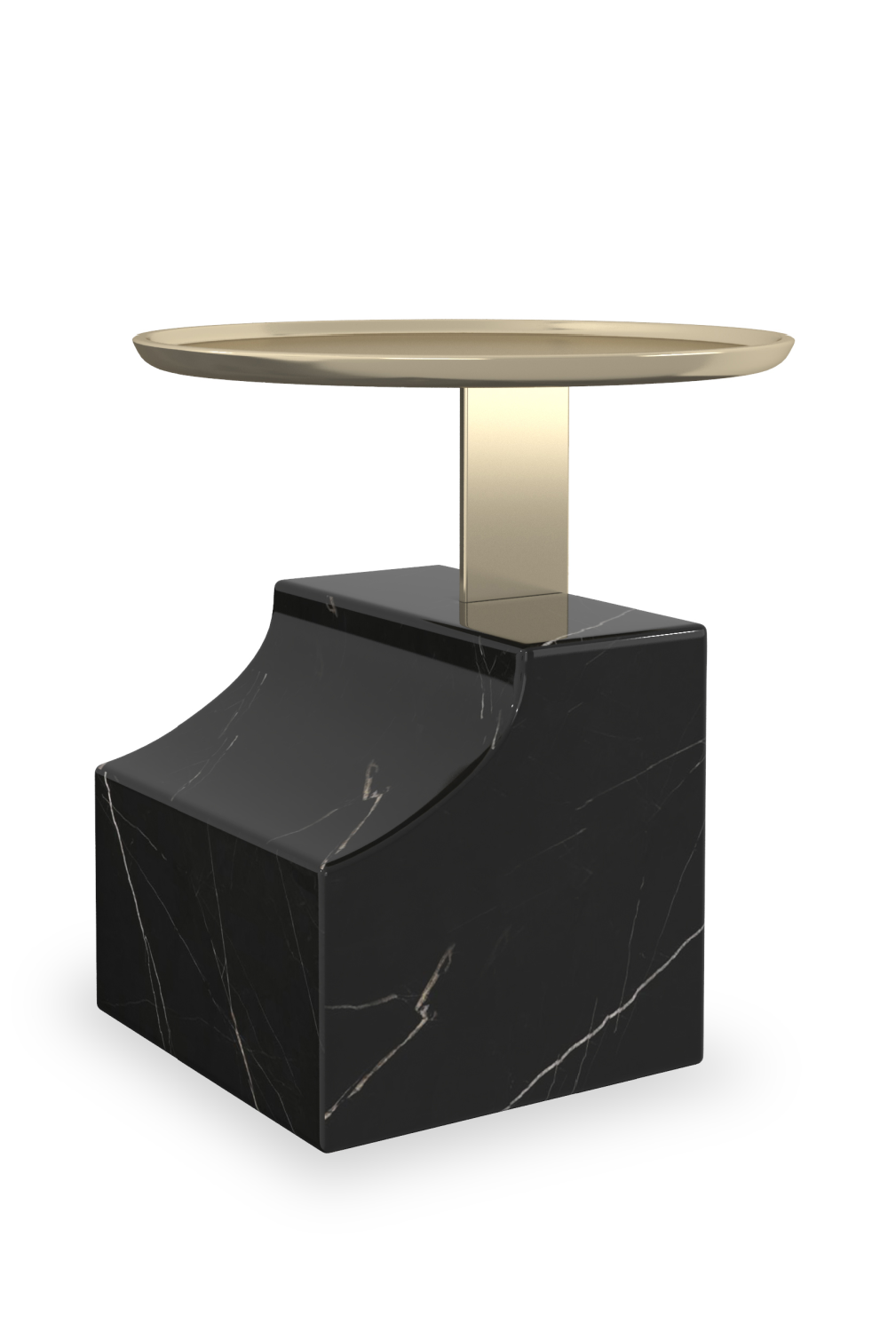 Bijzettafel Overlap - Accent - Black marble