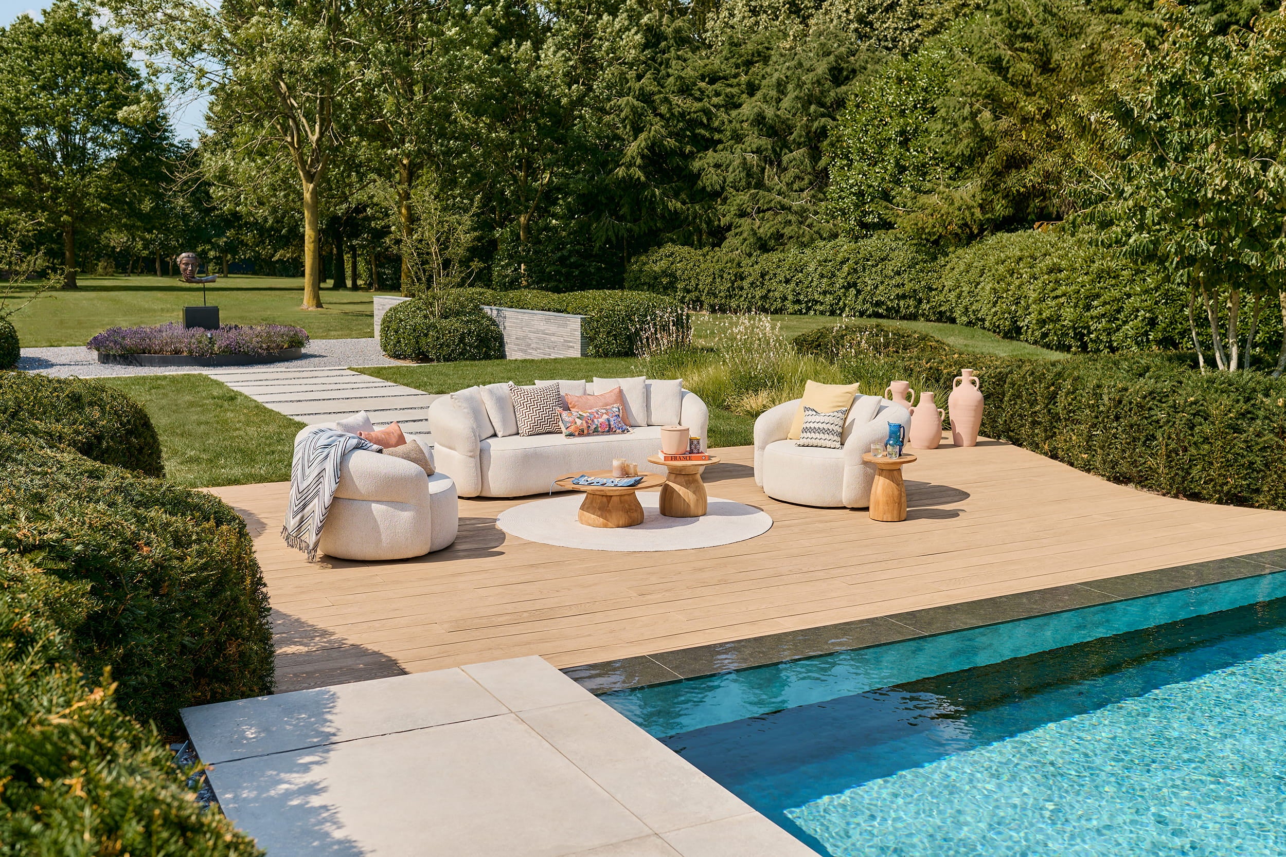 Tuinbank Venosa - Seashell Bouclé