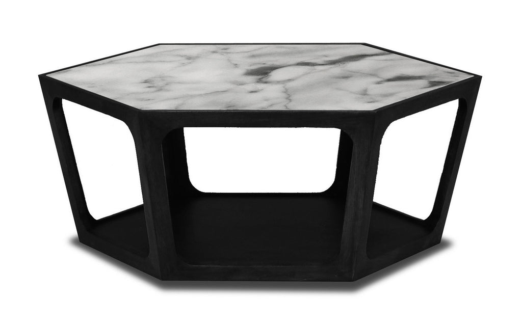 AMADEO Coffee Table White Marble 90cm