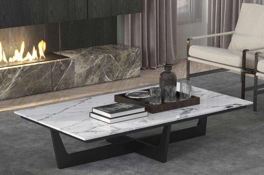 BRIO Rectangular coffee table calacatta marble