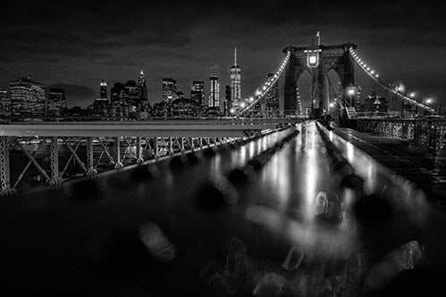 Foto Art - 'Brooklyn bridge night'