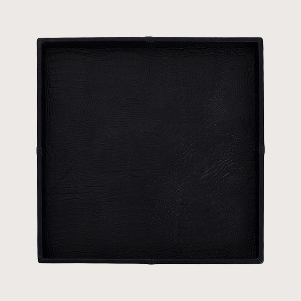 Dienblad - croco print - Zwart - L80 B80 H6