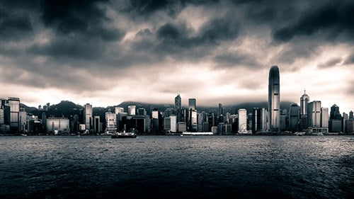 Foto Art - 'Hongkong skyline clouds, Kowloon'