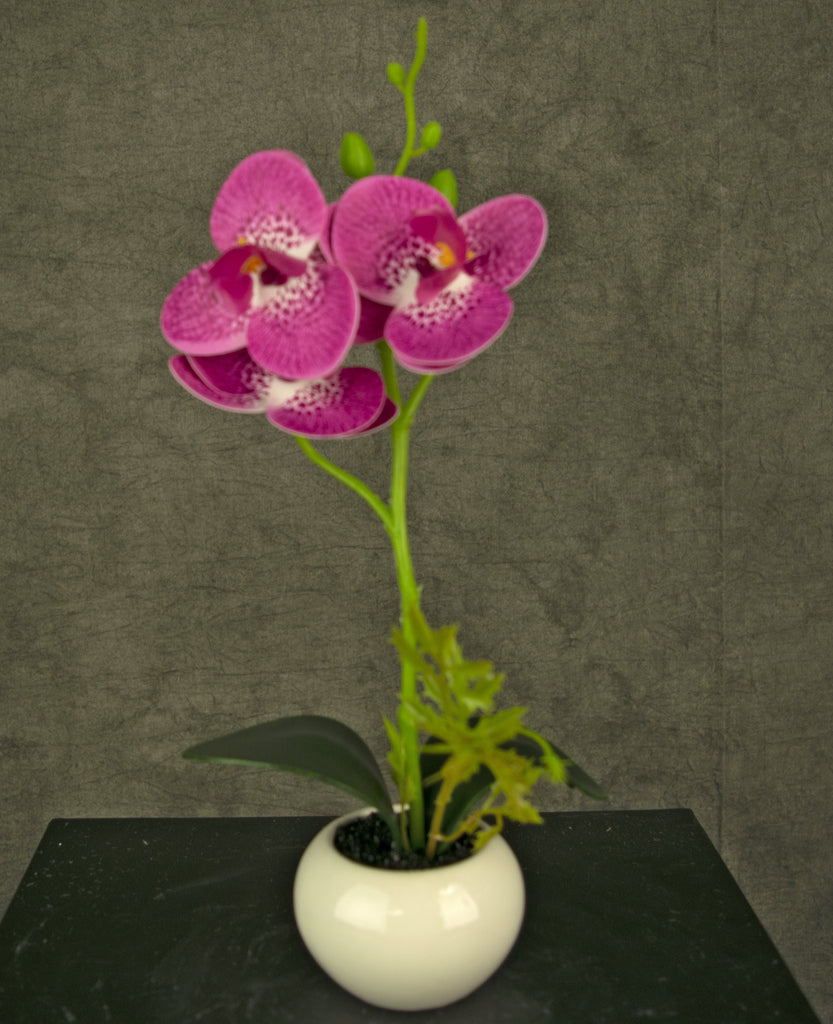 Kunst Orchidee 28 cm fuchsia in pot