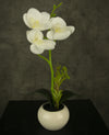 Kunst Orchidee 28 cm wit in pot