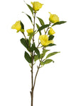 Kunstbloem Camellia 80 cm geel