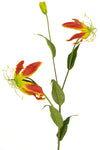 Kunstbloem Gloriosa 81 cm rood/geel
