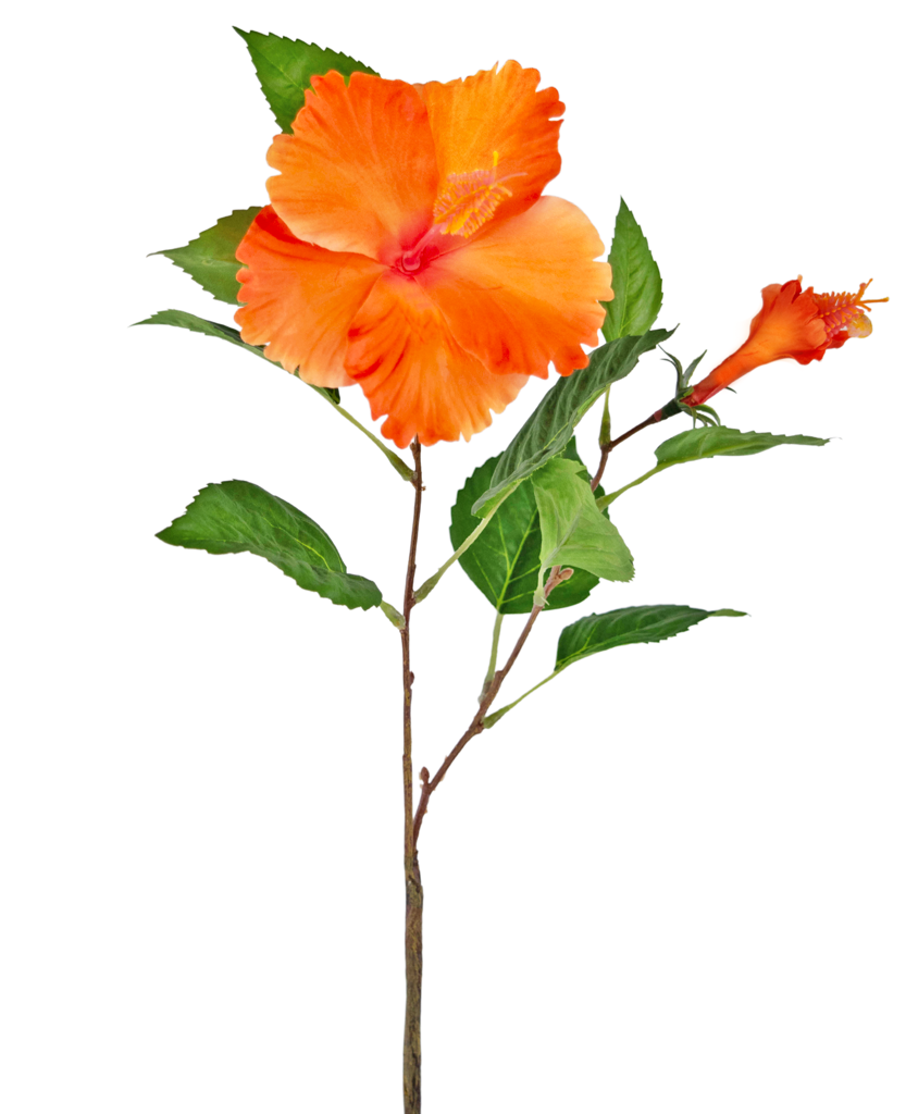 Kunstbloem Hibiscus 73 cm oranje