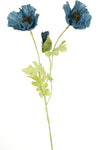 Kunstbloem Poppy 73 cm blauw