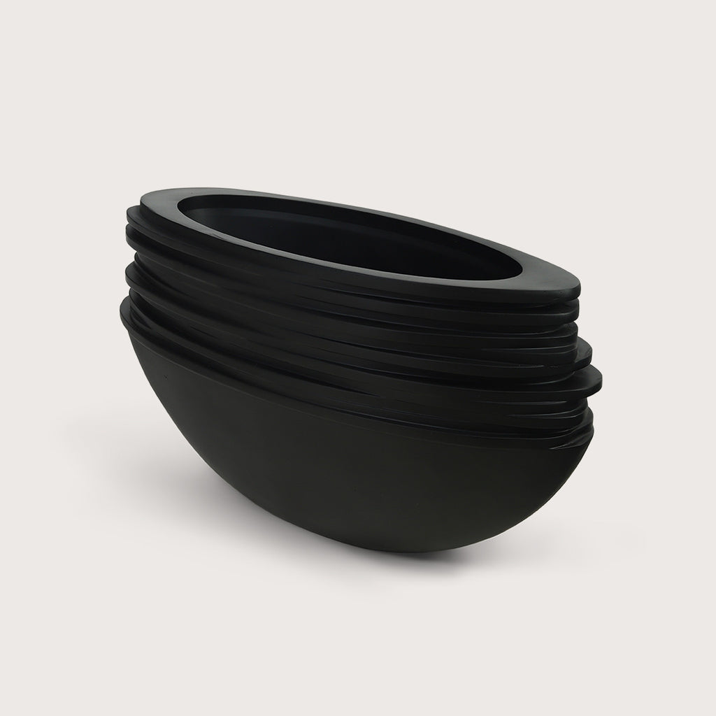 Plantenbak Roza Ovaal M - Zwart - L80 B32 H40