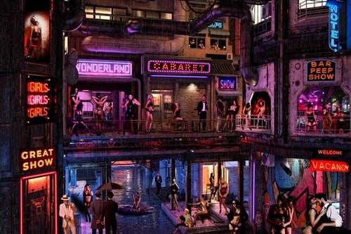 Foto Art - 'Sin City Rain'